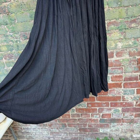 Y2K‎ Royal Mohans Skirt Women's Size Medium Sequin Midi Maxi Black Beaded Boho - Picture 3 of 7